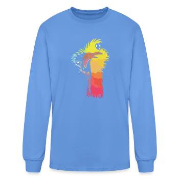 Ostrich Bird Zoo Animal - Men's Long Sleeve T-Shirt - carolina blue - Front