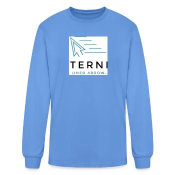 Lined Arrow Cursor Logo - Men's Long Sleeve T-Shirt - carolina blue - Front