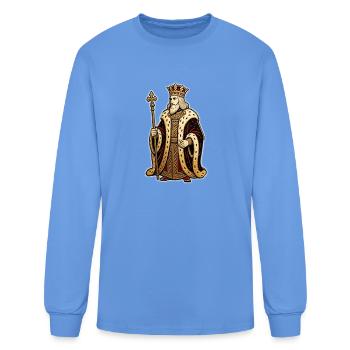 Clipart du Roi Roi Royal avec Sceptre - T-shirt à manches longues Homme - bleu caroline - Devant