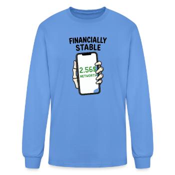 Financially stable 2.56$ funny broke - Men's Long Sleeve T-Shirt - carolina blue - Front