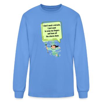 Chore Wizard: Snap Fingers, Done - Men's Long Sleeve T-Shirt - carolina blue - Front