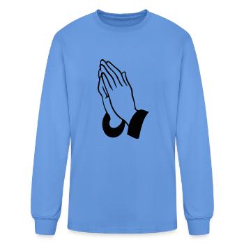 Praying Hands - Men's Long Sleeve T-Shirt - carolina blue - Front