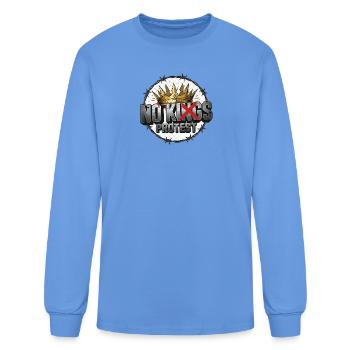 Emblème de protestation couronné - T-shirt à manches longues Homme - bleu caroline - Devant