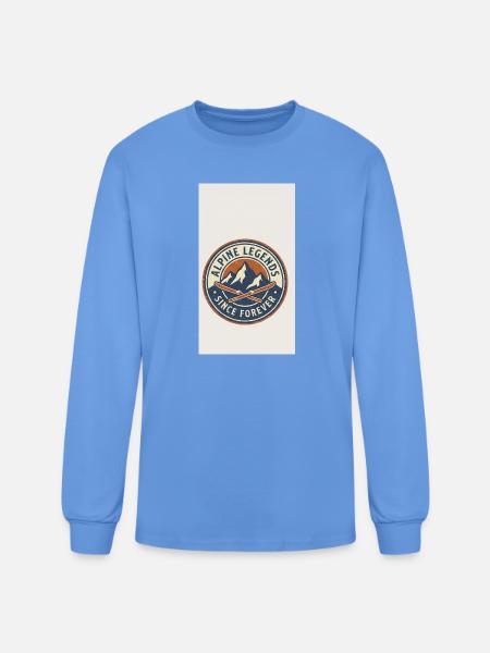 Alpine Legends Crest - Men's Long Sleeve T-Shirt - carolina blue