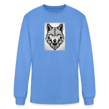 Intricate Wolf Mandala - Men's Long Sleeve T-Shirt - carolina blue - Front
