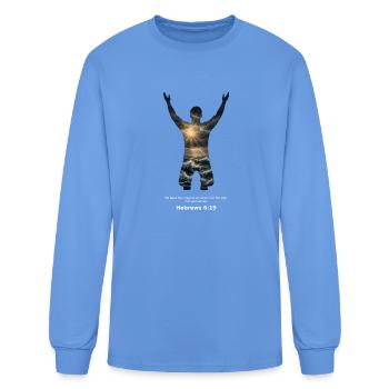 Hope Anchor Silhouette - Men's Long Sleeve T-Shirt - carolina blue - Front