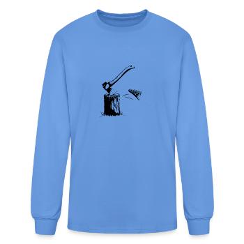 chop wood firewood woodworker lumberjack present - Men's Long Sleeve T-Shirt - carolina blue - Front