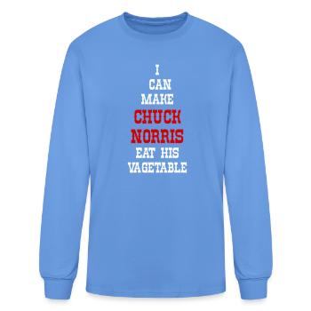 Chuck Norris Eats His Vegetables - Men's Long Sleeve T-Shirt - carolina blue - Front