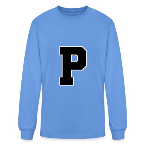 Varsity Letter P Athletic Alphabet Design - Men's Long Sleeve T-Shirt