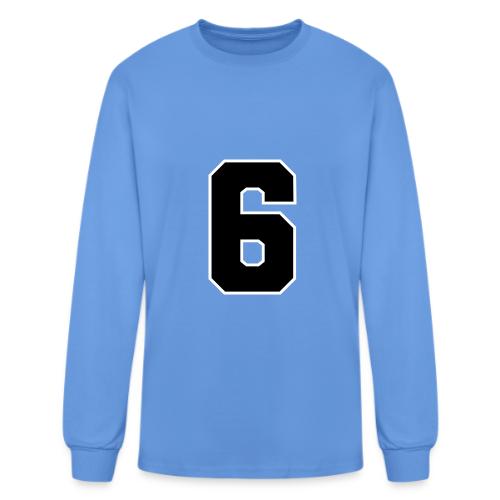 Varsity Number 6 Sports Font - Men's Long Sleeve T-Shirt
