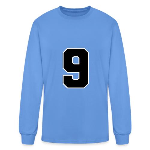 Varsity Number 9 Athletic Font - Men's Long Sleeve T-Shirt