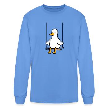 Canard sur la balançoire - T-shirt à manches longues Homme - bleu caroline - Devant