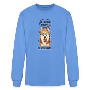 Head Empty Husky Meme - Men's Long Sleeve T-Shirt - carolina blue - Front