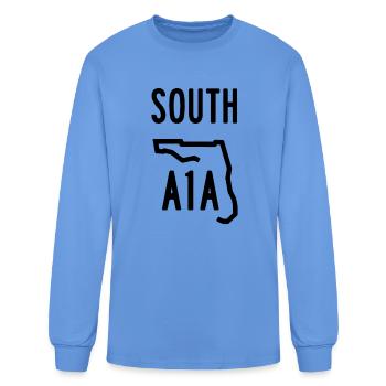 A1A South Florida Beachfront Ave - Autoroute de la côte Atlantique - T-shirt à manches longues Homme - bleu caroline - Devant