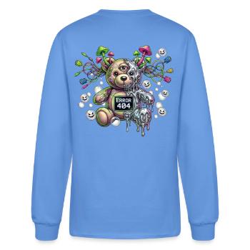 404 Bear in Neon Mushroom Meltdown - Men's Long Sleeve T-Shirt - carolina blue - Back