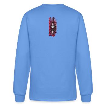 Crimson Skull Sword Inferno - Men's Long Sleeve T-Shirt - carolina blue - Back