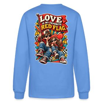 L’amour est mon signal d’alarme préféré - T-shirt à manches longues Homme - bleu caroline - Dos