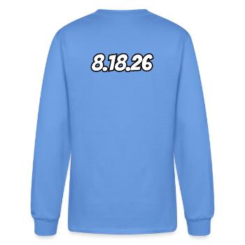 25K on 8.18.26 - Men's Long Sleeve T-Shirt - carolina blue - Back