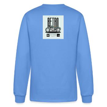 Retro Motorcycle Poster - Men's Long Sleeve T-Shirt - carolina blue - Back