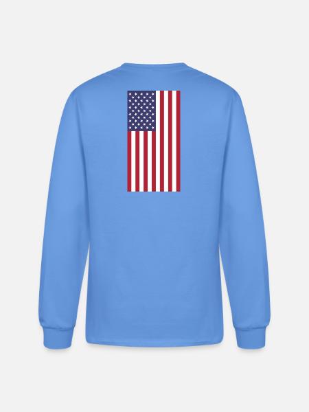 USA Flag, vertical - Men's Long Sleeve T-Shirt - carolina blue
