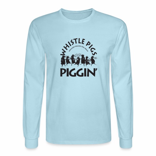 Piggin with traditional Whistle Pigs logo - Men's Long Sleeve T-Shirt