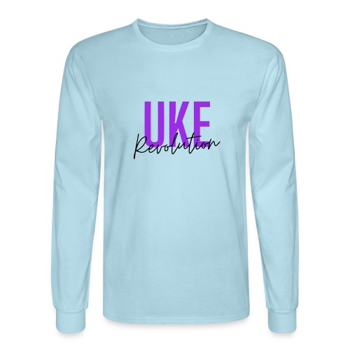 Front & Back Purple Uke Revolution Get Your Uke On - Men's Long Sleeve T-Shirt