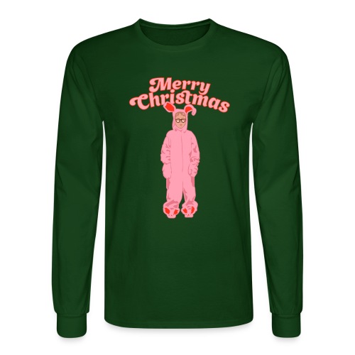 Deranged Pink Bunny Costume Merry Christmas - Men's Long Sleeve T-Shirt