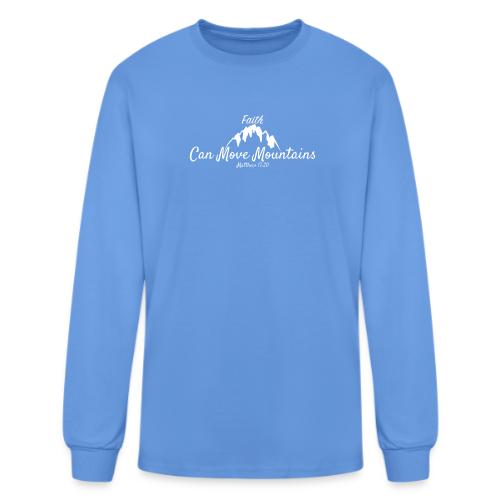 faith move can mountains Matthew 17:20 white - Men's Long Sleeve T-Shirt
