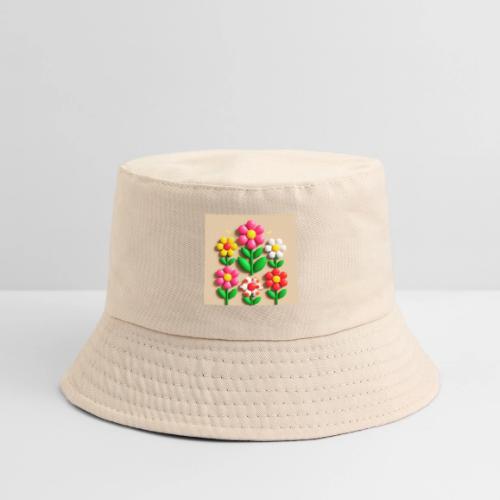 3D Flowers and Butterflies in Amber, Floral Design - Kid's Bucket Hat
