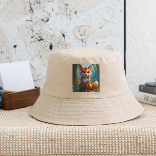 Magical fantasy fox in enchanted forest scene - Kid's Bucket Hat