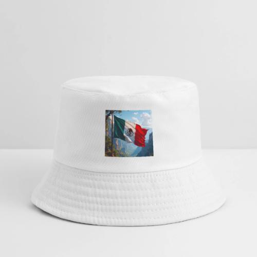 Mexican Flag in Mountain Nature Landscape - Kid's Bucket Hat