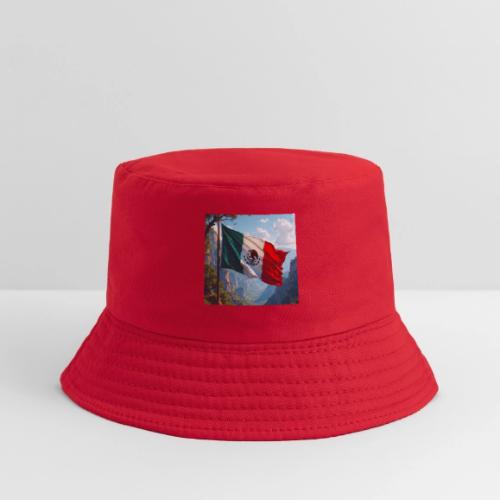 Mexican Flag in Mountain Nature Landscape - Kid's Bucket Hat
