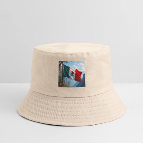 Mexican Flag in Mountain Nature Landscape - Kid's Bucket Hat