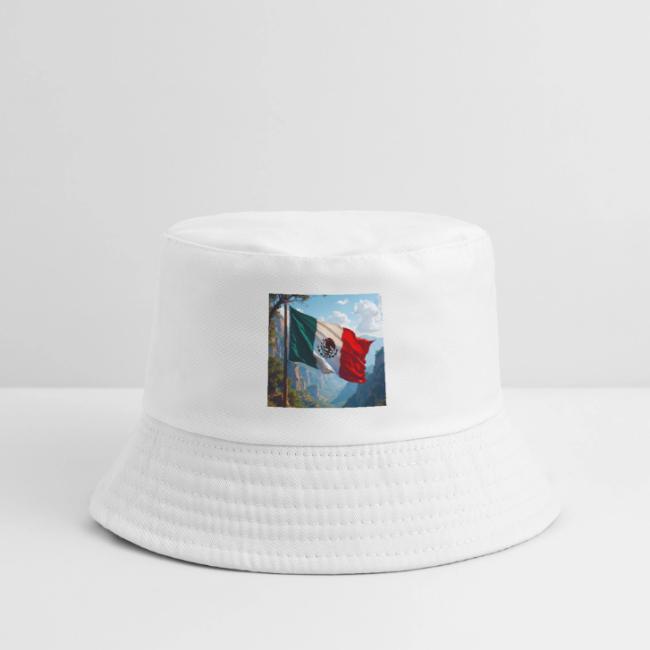 Mexican Flag in Mountain Nature Landscape