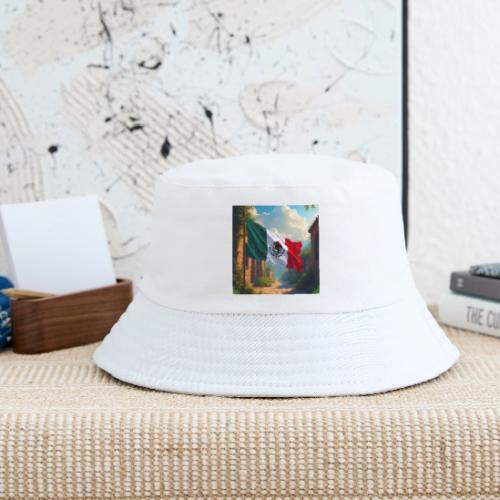 Mexican flag in Magical Town and Nature - Kid's Bucket Hat
