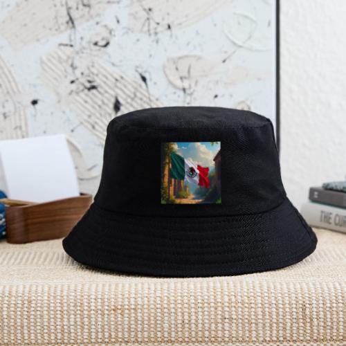 Mexican flag in Magical Town and Nature - Kid's Bucket Hat