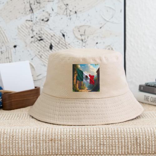 Mexican flag in Magical Town and Nature - Kid's Bucket Hat