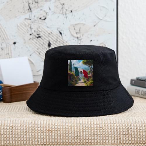 Mexican flag surrounded by nature and magic town - Kid's Bucket Hat