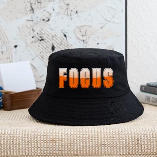 FOCUS Vibrant Orange Motivational Word Design - Kid's Bucket Hat