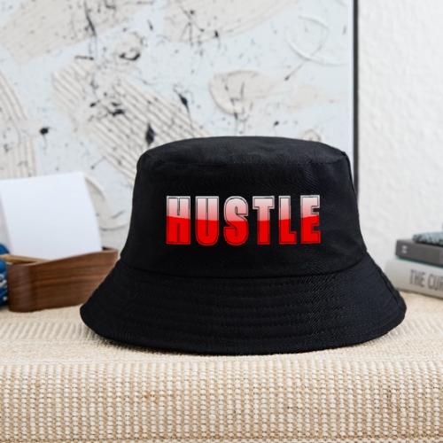 HUSTLE Bold Red Motivational Typography Design - Kid's Bucket Hat