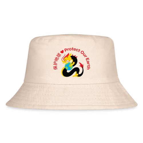 Kindness Dragon with Earth - Red - Kid's Bucket Hat