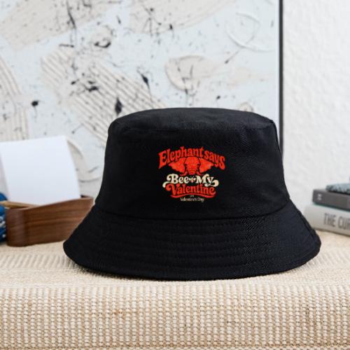 Retro Elephant Bee My Valentine Cute Couple - Kid's Bucket Hat