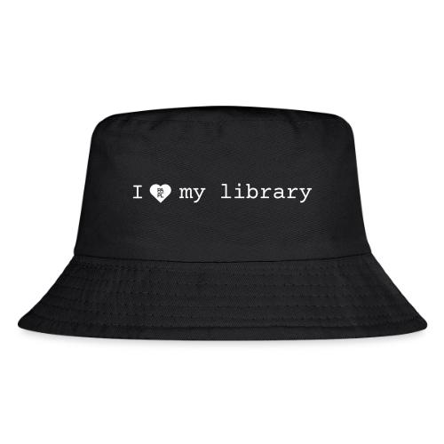 I Love My Library in White - Kid's Bucket Hat