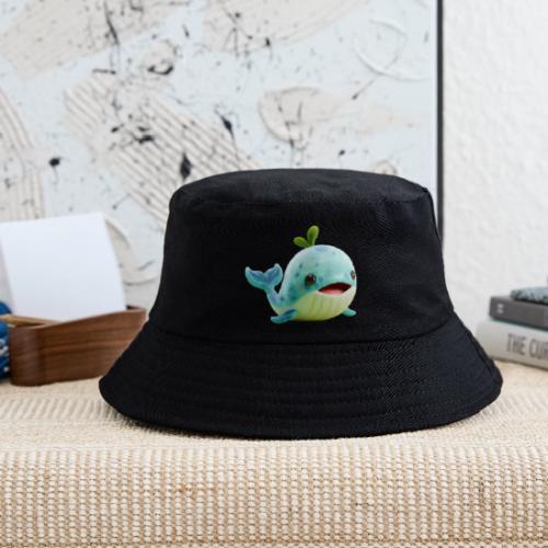 Playful Green-Blue Baby Whale - Kid's Bucket Hat