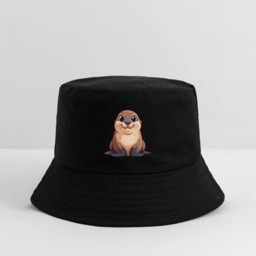 Smiling Cartoon Brown Sea Lion - Kid's Bucket Hat