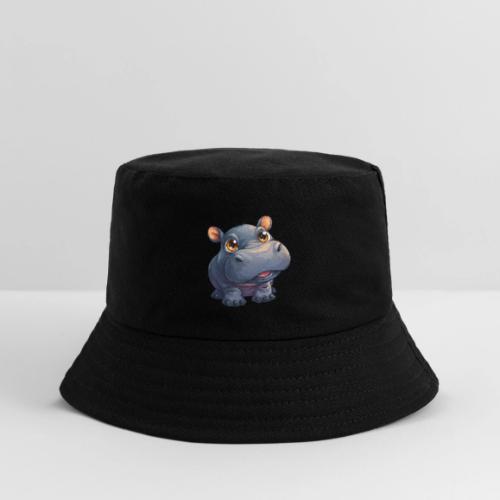 Cute Cartoon Baby Hippo with Big Innocent Eyes - Kid's Bucket Hat