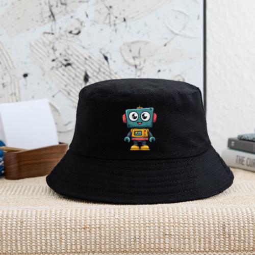 Cute Cartoon Robot Standing with a Smile - Kid's Bucket Hat