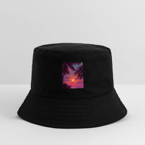 Tropical Sunset Palm Silhouette Design - Kid's Bucket Hat