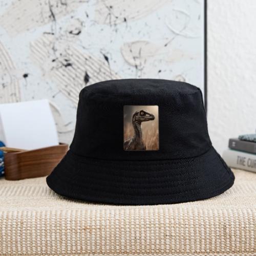 Velociraptor Feathered Portrait Design - Kid's Bucket Hat