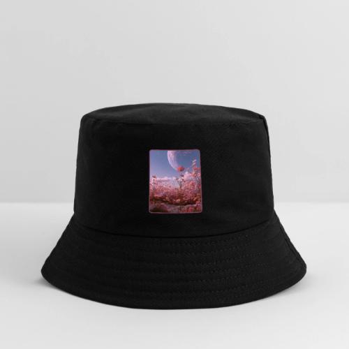Cosmic Moon & Cosmos Flowers Art - Kid's Bucket Hat